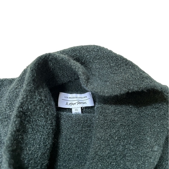 & Other Stories | Cozy Green Alpaca Wool Blend Turtleneck Sweater, Size Large - Picture 7 of 9